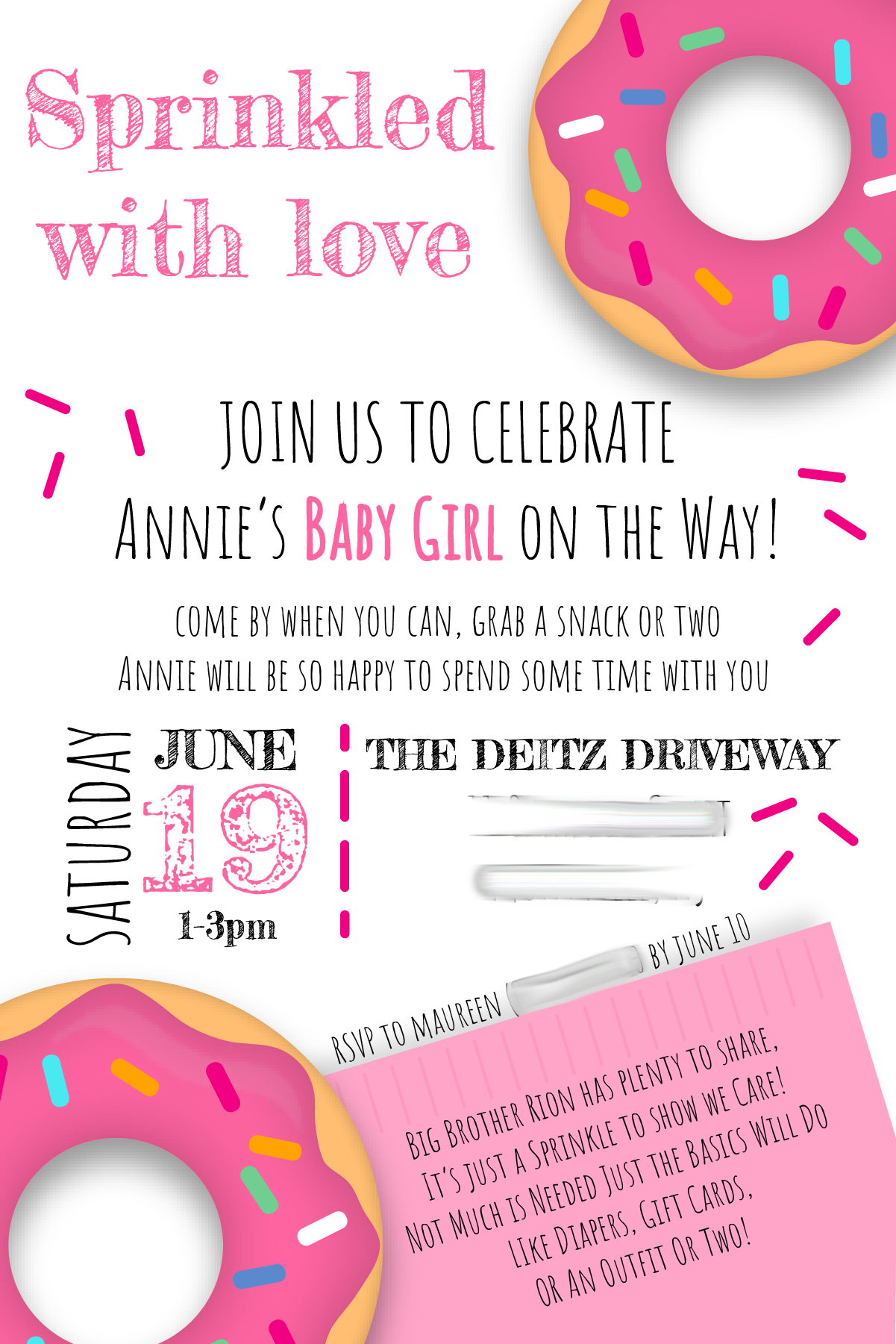 Sprinkle Themed Baby Shower Invite